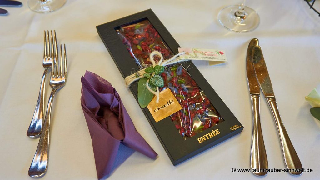 Schokolade von chocoMe als Gastgeschenk