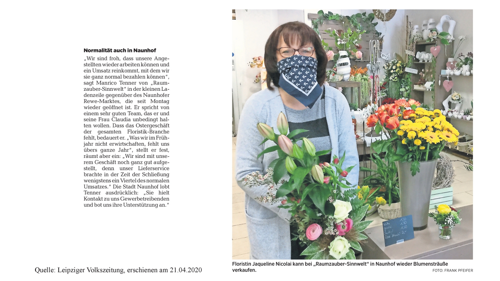 Zeitungsartikel über Raumzauber-Sinnwelt