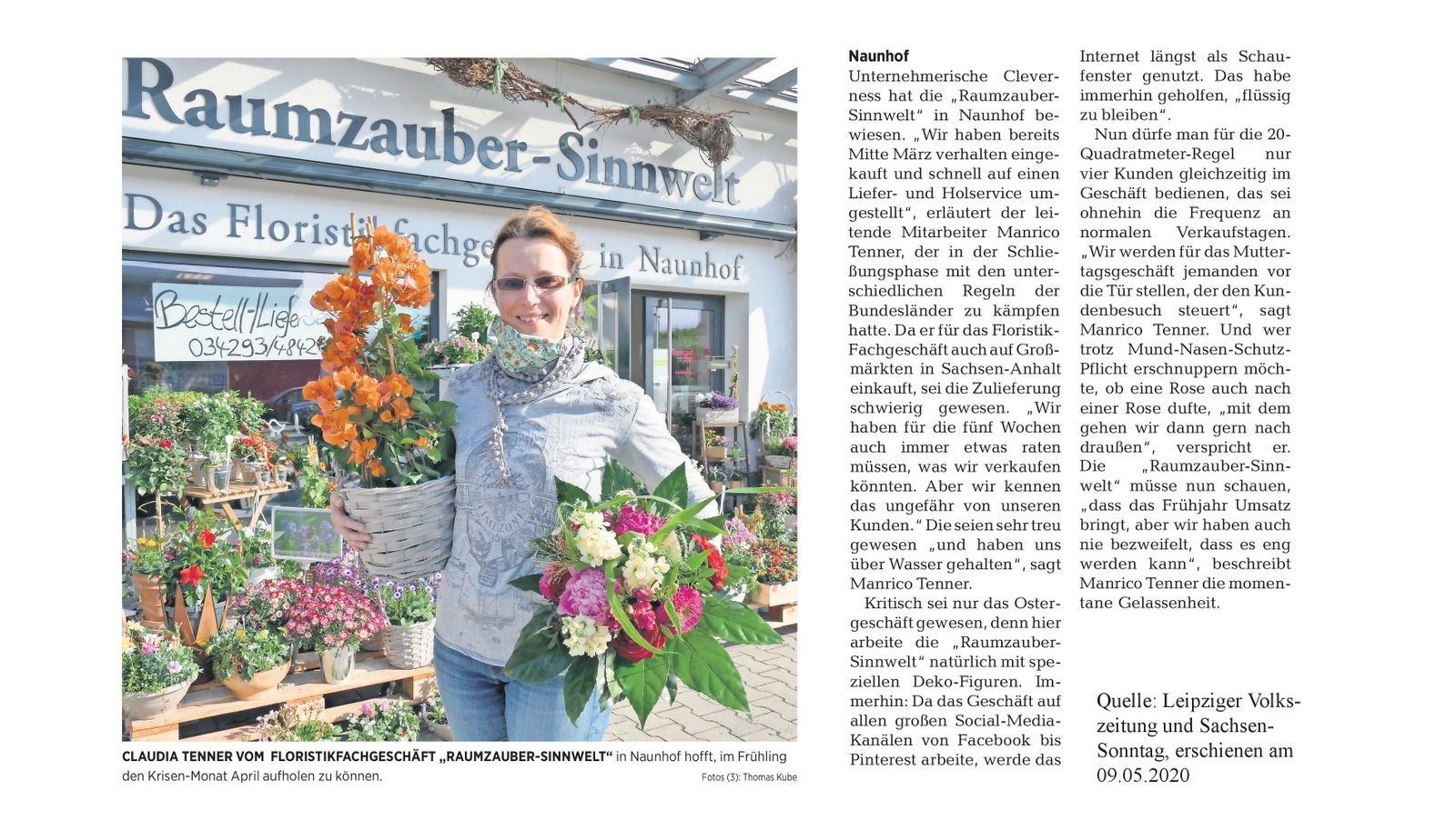Zeitungsartikel über Raumzauber-Sinnwelt