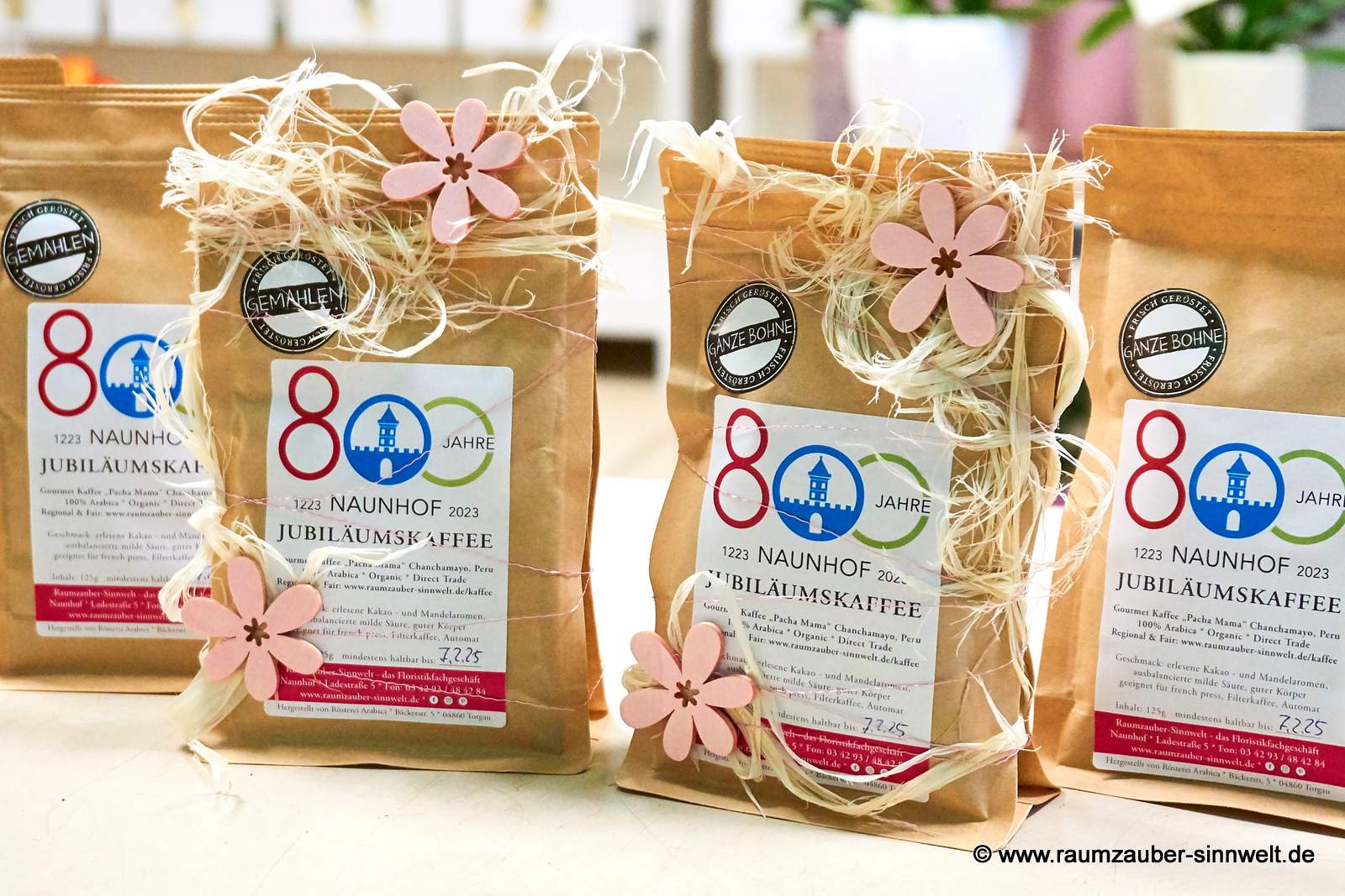 Kaffee zum Jubiläum 800 Jahre Naunhof aus der Kaffee-Manufaktur Rösterei Arabica