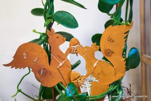 Dekostecker Eichhörnchen in Rostoptik