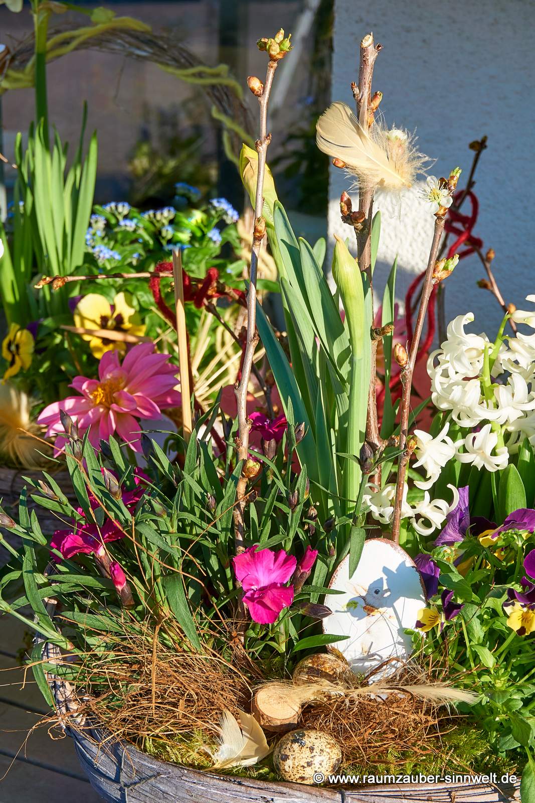 Bunt gemischte Einpflanzung