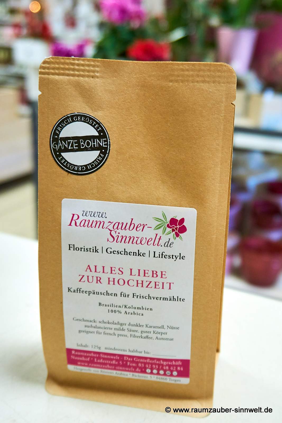 Kaffee mit personalisiertem Text aus sächsischer Kaffeemanufaktur